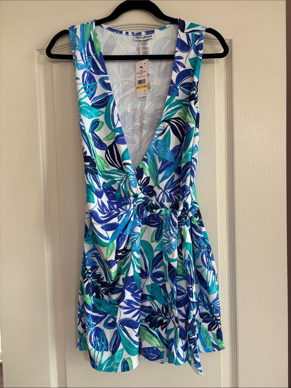 Tommy Bahama Blue, Turquoise & Green Tropical Wrap Romper